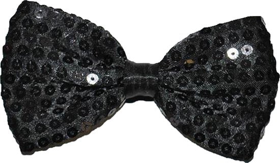 PAPILLON CON PAILLETTES NERO