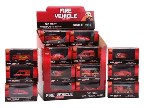 VEICOLI ANTINCENDIO 1:64 IN DISPLAY 6 ASSORTED