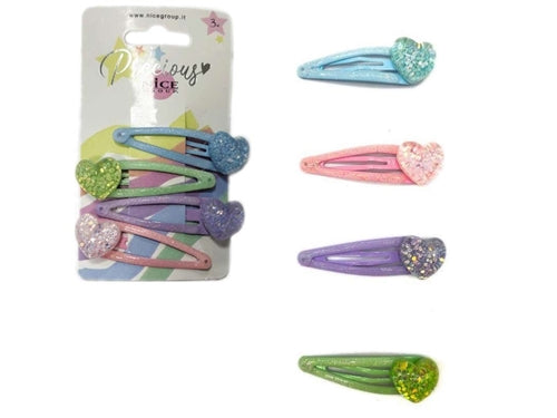 HEARTFUL HAIR CLIPS 4 PZ