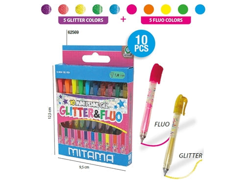MINI PENNA GEL MITAMA GLITTER E NEON