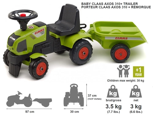 BABY CLAAS AXOS 310+RIMORCHIO