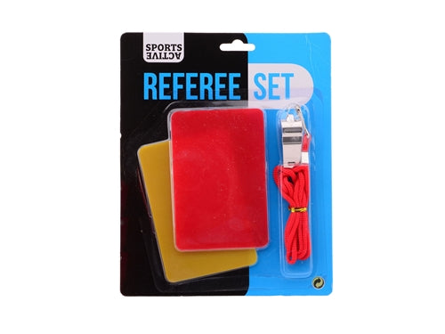ARBITRO SET CON FISCHIETTO E CARTELLINI