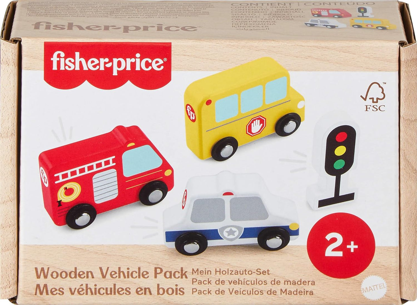 FISHER-PRICE WOOD VEICOLI 3-PACK