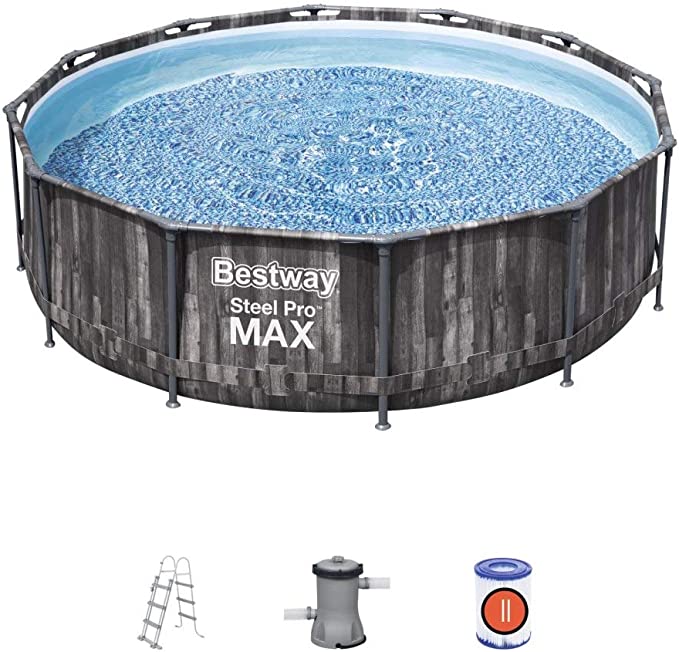 BESTWAY STEEL PRO MAX PISCINA ROTONDA LEGNO 366X100CM