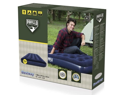 AIRBED BLU FLOCCATO SINGOLO