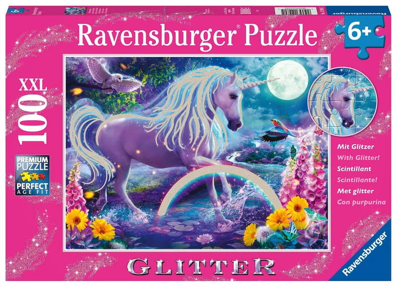 PUZZLE 100 XXL GLITTER UNICORN