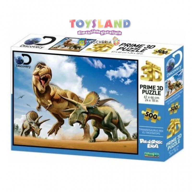 PUZZLE T-REX VS TRICERATOPO 3D 500 PZ